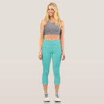 Medium Turquoise Solid Plain Colour Capri Leggings<br><div class="desc">Femininity,  girlish colour Style. A turquoise represents calmness,  creativity & emotional balance. Without a doubt,  it is an attractive,  fashionable,  adorable look. 
Nice to have it & exist around you.</div>