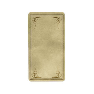 Medium Vertical Fancy Corners Apothecary Label