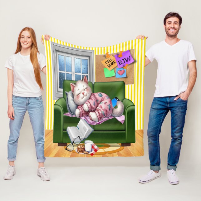 Medium WE LOVE YOU Kitten  FLEECE BLANKET (In Situ)