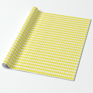 Medium Yellow and White Harlequin Wrapping Paper