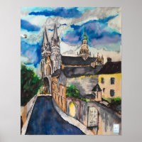 Medival Bayeux Cathedral France Poster