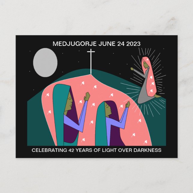 MEDJUGORJE 42-YEAR ANNIVERSARY POSTCARD (Front)