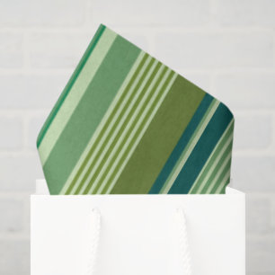 Medley of Green Warm Cool Stripes Tissue Paper