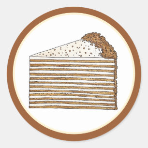 Medovik Medivnyk Russian Ukrainian Honey Cake Food Classic Round Sticker