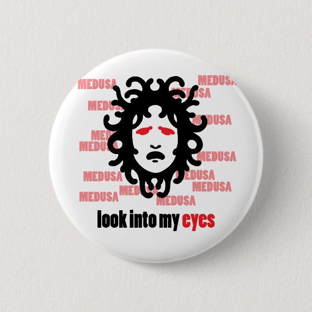 Medusa 6 Cm Round Badge (Front)