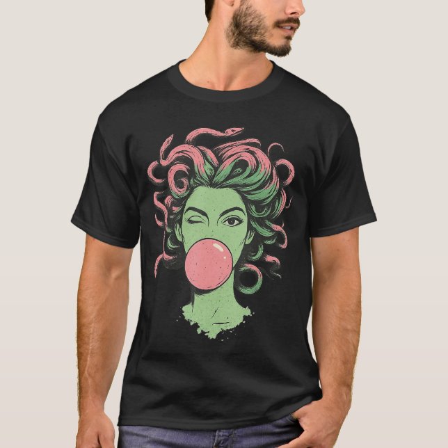 Medusa Bubblegum Mythological Snake Hair Goddess F T-Shirt (Front)