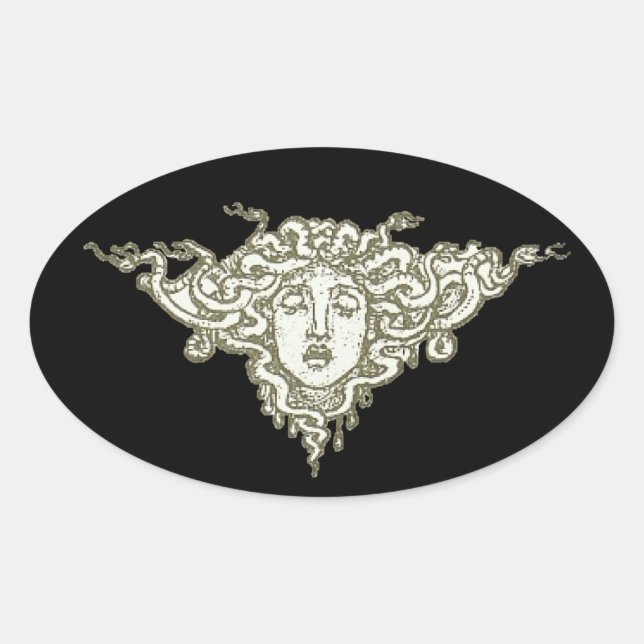 Medusa by Walter Crane Oval Sticker (Front)
