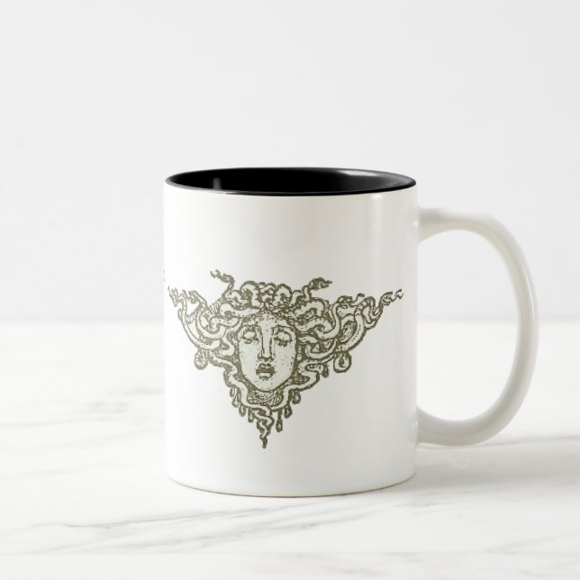 Medusa by Walter Crane Two-Tone Coffee Mug (Right)