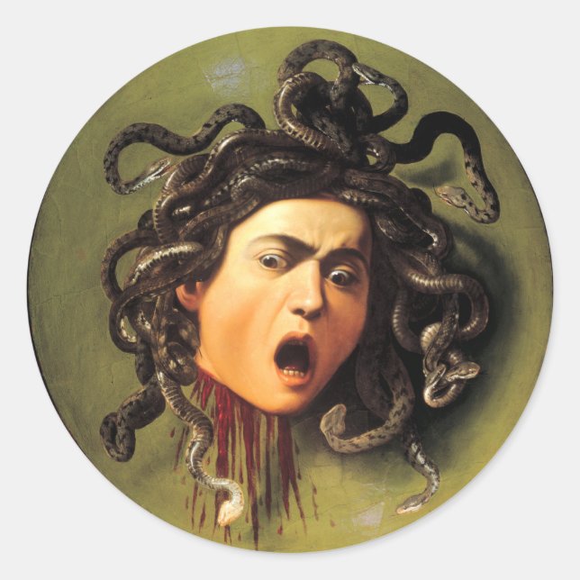 Medusa, Caravaggio Classic Round Sticker (Front)