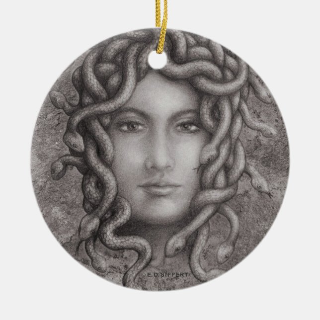 Medusa Ceramic Tree Decoration (Front)