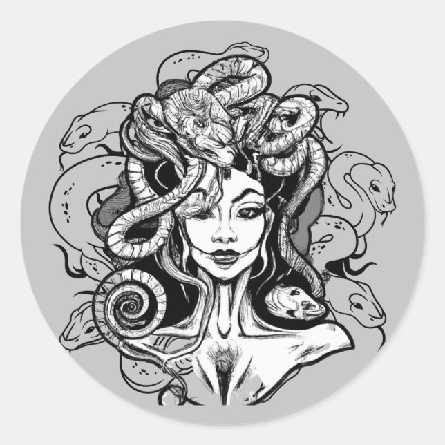 Medusa Classic Round Sticker (Front)