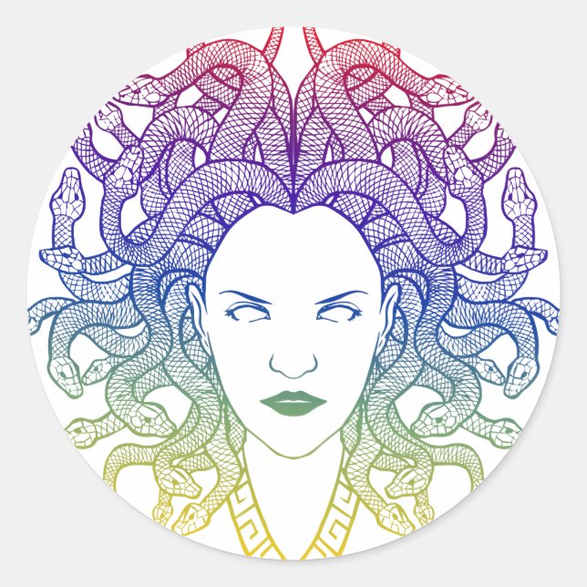 medusa classic round sticker (Front)