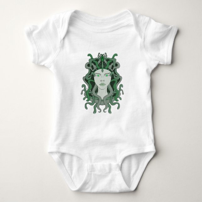 Medusa Gorgo Snake Gorgon Monster Greek Mythology Baby Bodysuit (Front)