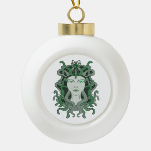 Medusa Gorgo Snake Gorgon Monster Greek Mythology Ceramic Ball Christmas Ornament