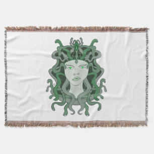 Medusa Gorgo Snake Gorgon Monster Greek Mythology Throw Blanket