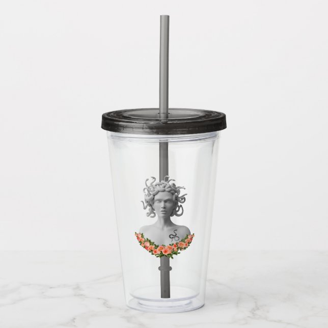 Medusa Gorgon Greek Mythology Acrylic Tumbler (Front)
