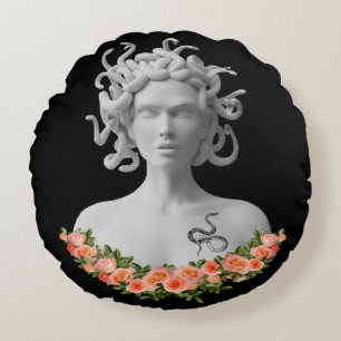 Medusa Gorgon Greek Mythology Round Cushion