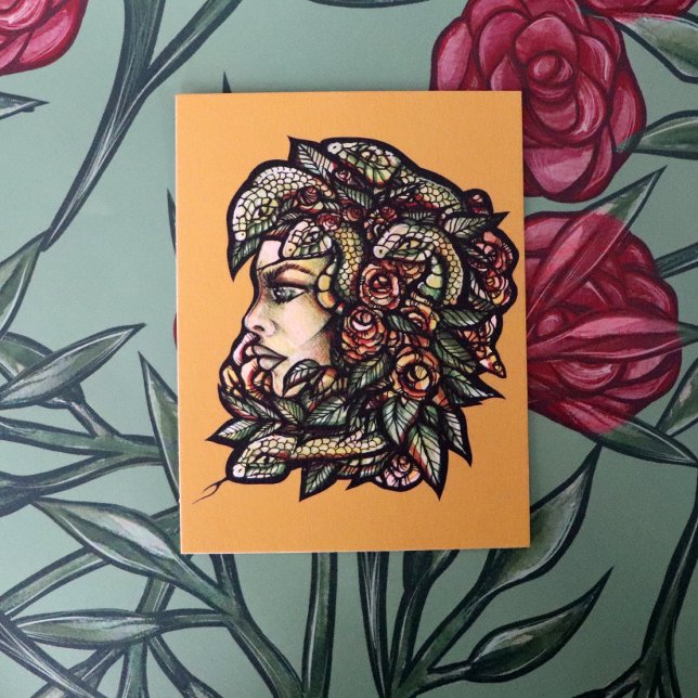Medusa Green Snakes Gorgon                         Postcard (Creator Uploaded)