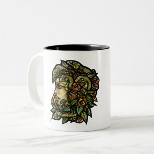 Medusa Green Snakes Gorgon Two-Tone Coffee Mug