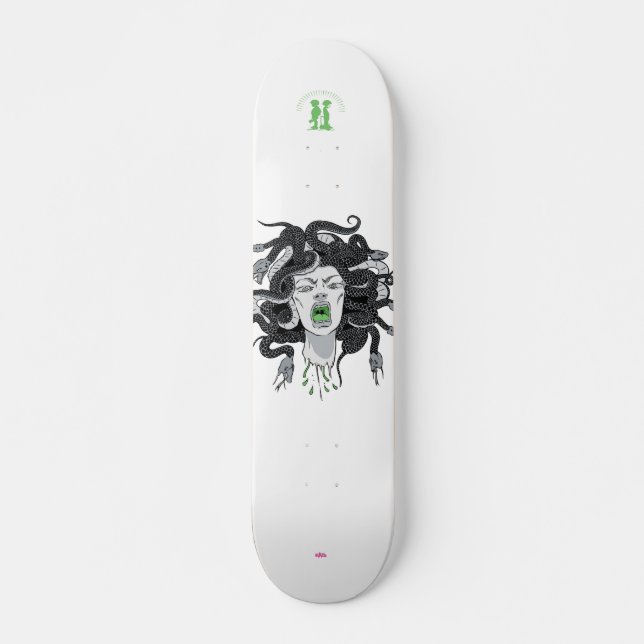 "Medusa" grey Skateboard (Front)