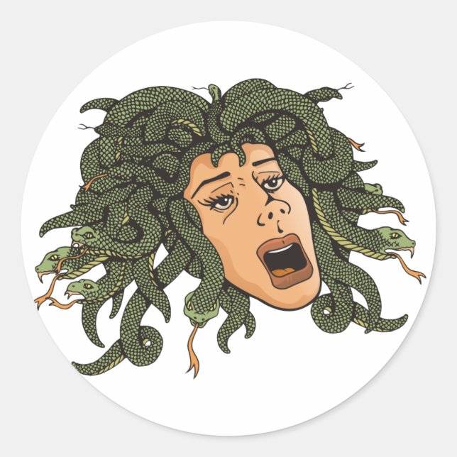 Medusa Head Classic Round Sticker (Front)