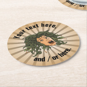 Medusa Head Round Paper Coaster