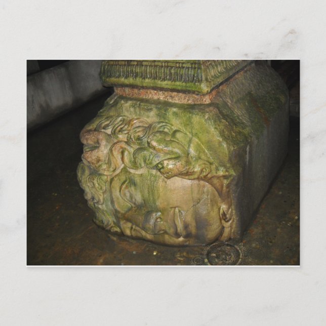 Medusa Head Sculptures Basilica Cistern Istanbul Postcard (Front)