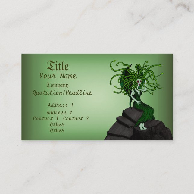 Medusa On The Rocks Business Card (Front)
