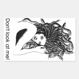 Medusa protected rectangular sticker