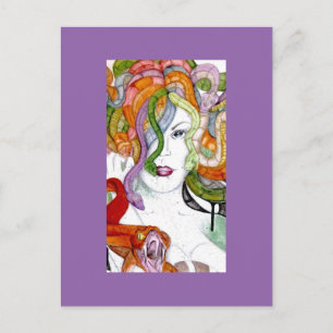 Medusa snake hair Greek mythology painting Postcard