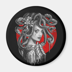 MEDUSA - Snake Head Girl from Greek Myth Tattoo Magnet
