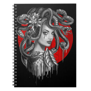 MEDUSA - Snake Head Girl from Greek Myth Tattoo Notebook
