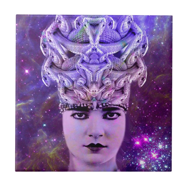 Medusa Snake Woman Ceramic Tile (Front)