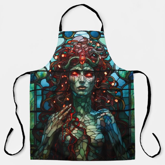Medusa - Stained Glass Window Tiffany Style Apron (Front)