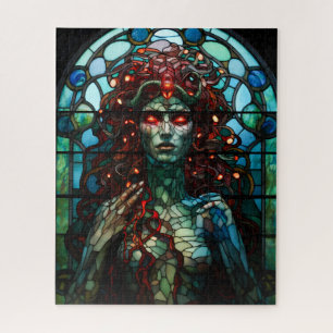 Medusa - Stained Glass Window Tiffany Style Jigsaw Puzzle