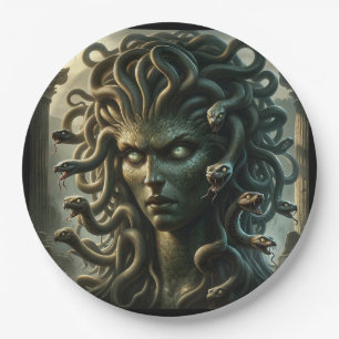 Medusa Stare of Death Head of Snakes Paper Plate
