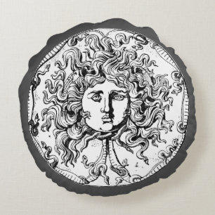 Medusa & Zeus Round Cushion