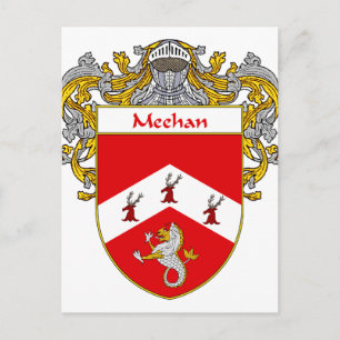 Meehan Coat of Arms (Mantled) Postcard