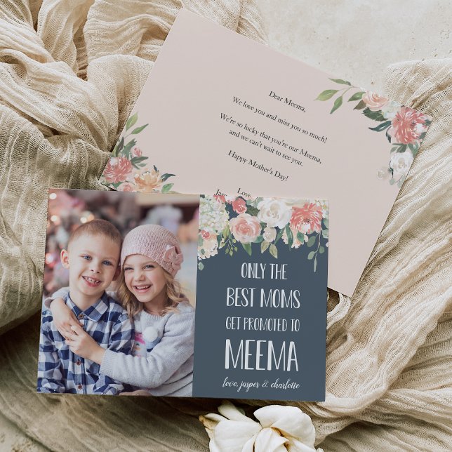 Meema Grandmother Mother's Day Flat Photo Card (Creator Uploaded)