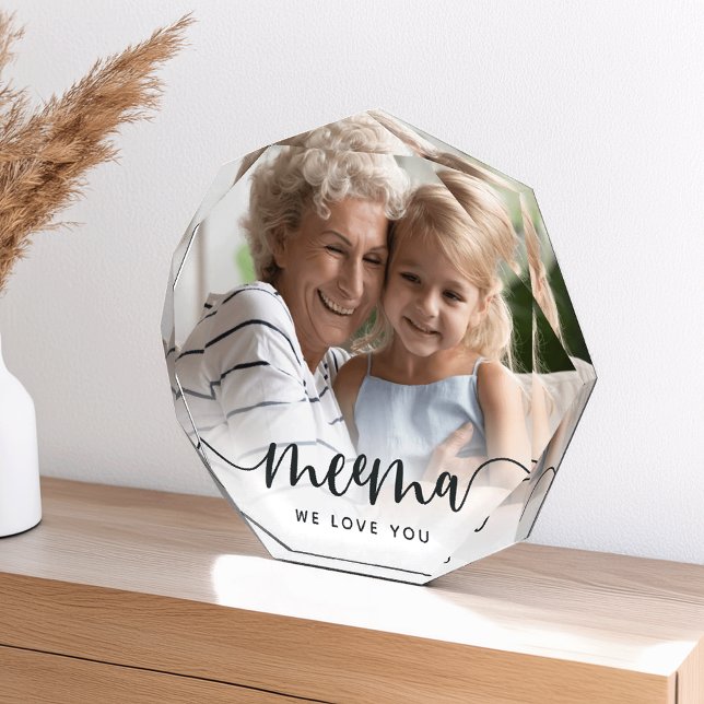 Meema We Love You | Grandma Script Overlay Photo Block (Creator Uploaded)