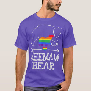 Meemaw Bear Proud Aunt Rainbow Flag LGBT Pride Mon T-Shirt