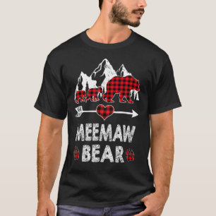 Meemaw Bear Red Buffalo Plaid Meemaw Bear Pajama T-Shirt