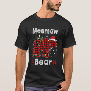 Meemaw Bear Red Buffalo Plaid Meemaw Bear Pajama T-Shirt
