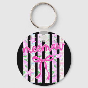 Meemaw floral coquette bow mother's day cute women key ring