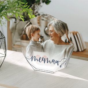 Meemaw Grandma Script Overlay Photo Block