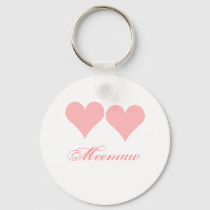 Meemaw key chain with pink hearts