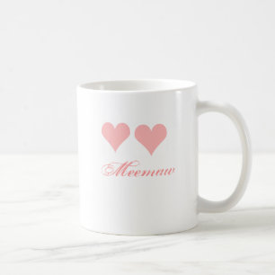 Meemaw mug with pink hearts