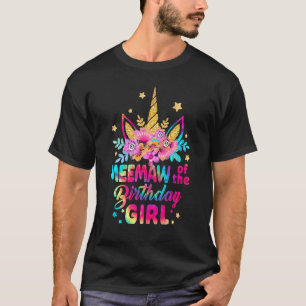 Meemaw Of The Birthday Girl Unicorn Birthday Tie T-Shirt