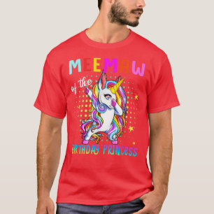 Meemaw of the Birthday Princess Girl Dabbing Unico T-Shirt