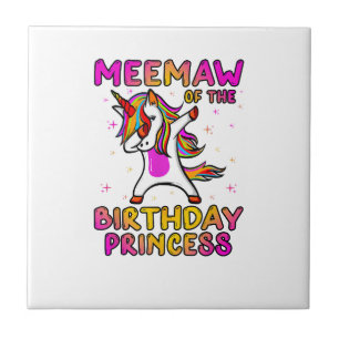 Meemaw Of The Birthday Princess Girl Grandma Dabbi Ceramic Tile